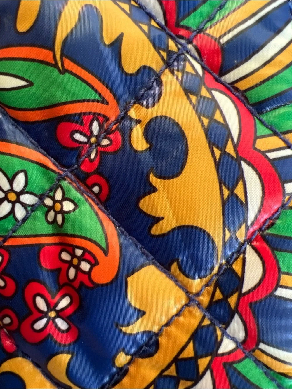 Vera Bradley Quilted Multicolor Floral Wristlet — Pink, Blue & Green